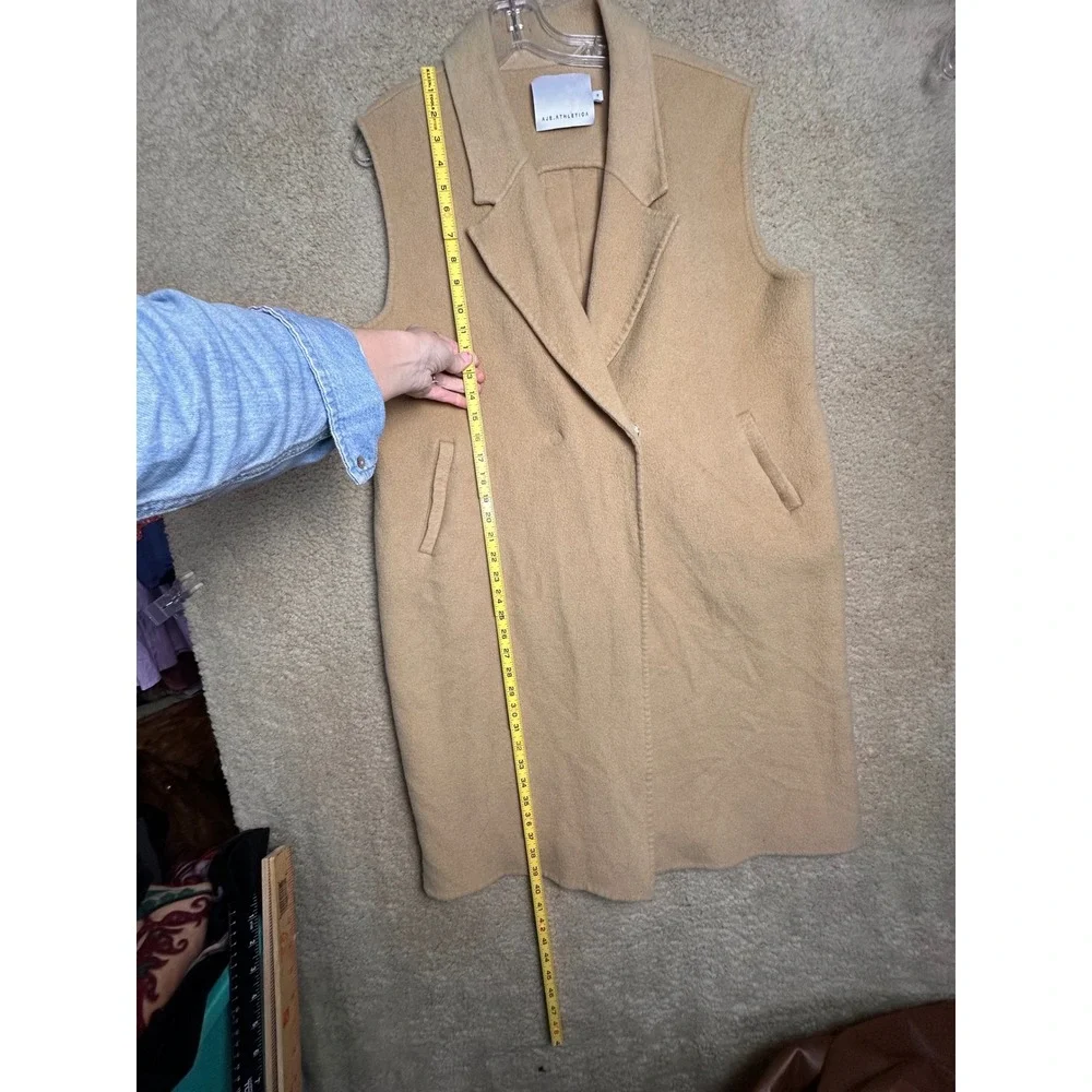 Aje Athletica Longline Tailored Vest Camel‎ Sleeveless Coat 16 Minimalist